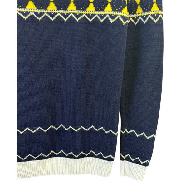 Maison Margiela Wool Blend Cream/Navy/Yellow Printed Sweater Size S - Picture 10 of 11
